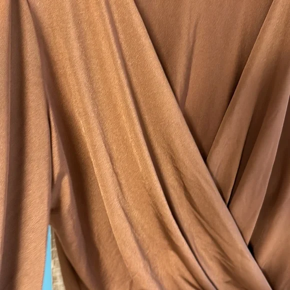 Express caramel satin wrap bodysuit size medium. Never worn. - Picture 7 of 13